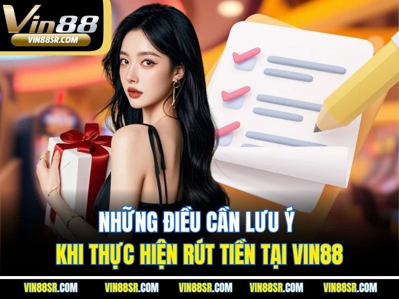 Những điều cần lưu ý khi thực hiện rút tiền tại Vin88